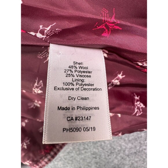 Talbots Plus 20W Wool Blend Houndstooth Blazer Pink Burgundy Lined - Picture 11 of 11